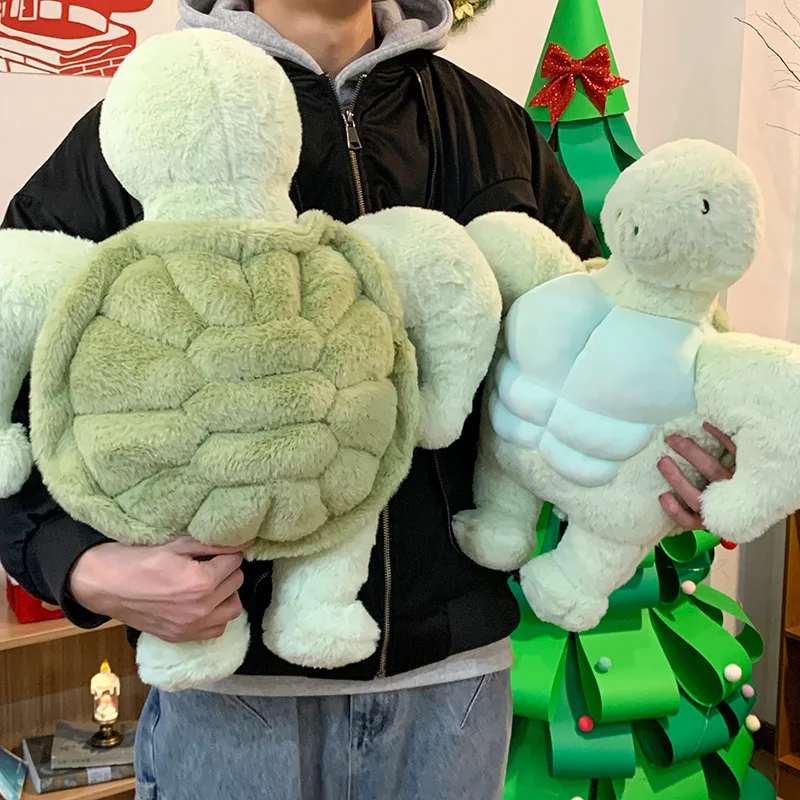 50/60/70CM Muscle Tortoise Plush Doll Cute Animal Sea Turtle Stuffed Cartoon Toys Strong Animal Pillow For Girl Boyfriend Gifts