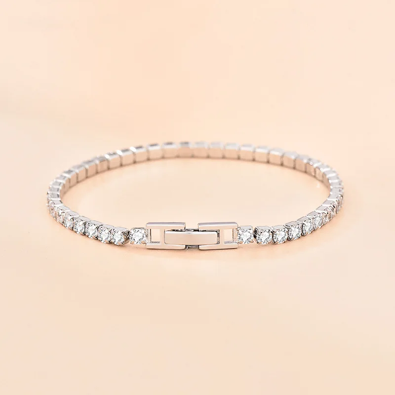 2mm D Color Moissanite Tennis Bracelets for Woman Man Sparkling Diamonds s925 Sterling Sliver Hip Hop Gemstone Bracelet Jewelry