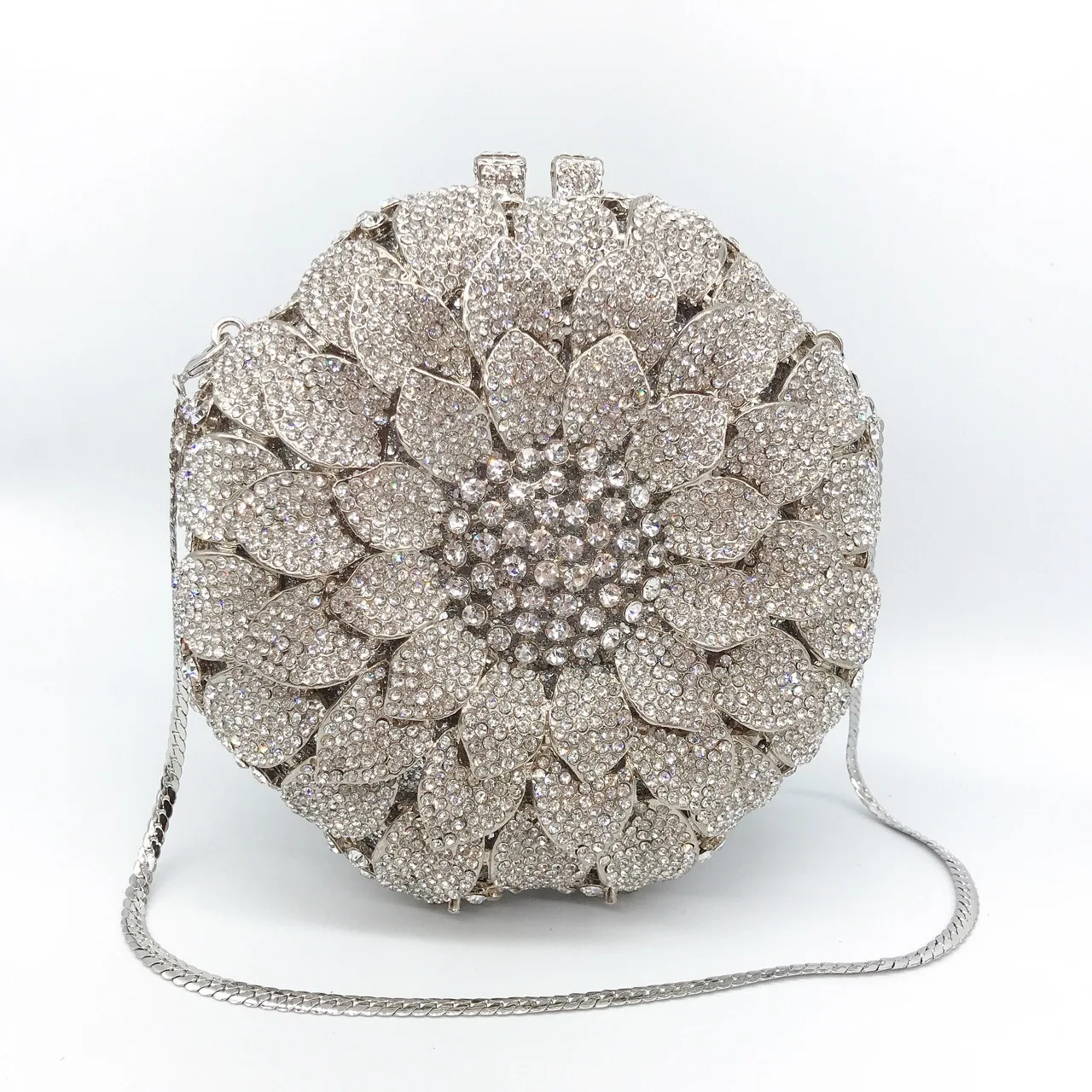 Sunflower styling Gold Diamond Wedding Dress Bags Bridal Crystal Handbags Purses Metal Women Rhinestones Clutch Purse