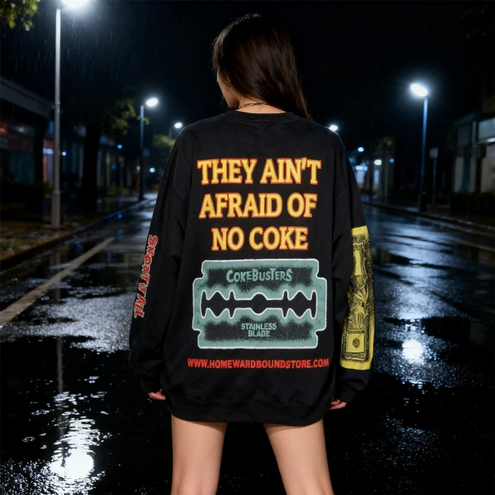 KUCLUT Niche Brand Funny Graphics Printed Tops Long Sleeves Vintage Clothing 100%Cotton Loose Oversize T Shirt Men