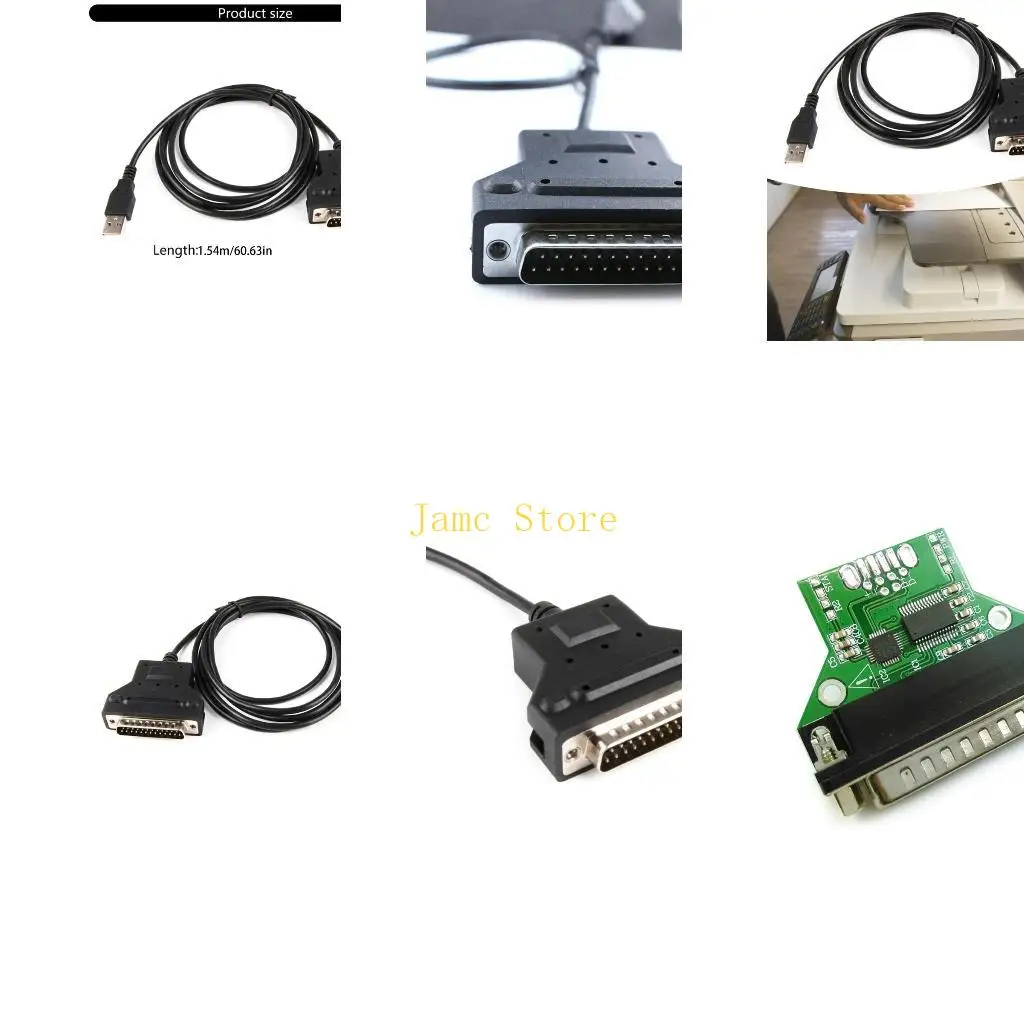 

LX0B 180cm USB to DB25 25Pin Adapter Cord for Connecting Vintage Printers and Electronic Weighing Scale Easy Installation