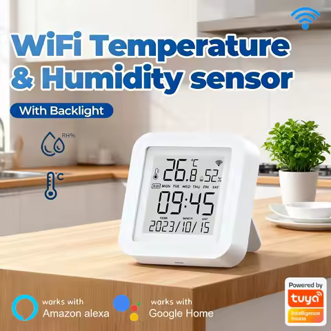Tuya 2.4GWIFI Temperature &amp; Humidity Sensor for Smart Home var SmartLife Thermometer Hygrometer Support Alexa Google Assistant