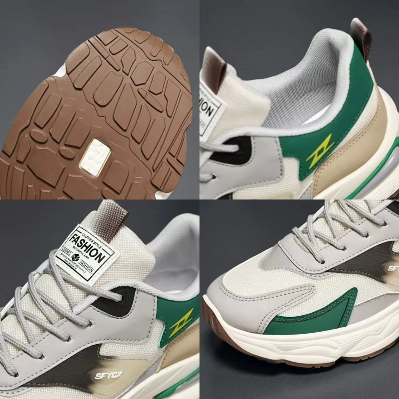 Scarpe da uomo di moda Scarpe con plateau antiscivolo Scarpe da corsa da uomo in mesh con lacci Scarpe da ginnastica da uomo traspiranti di alta qualità Nuovo 2025