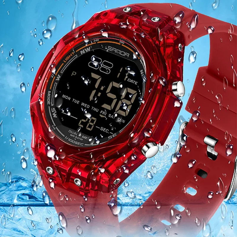 SANDA ファッションメンズ電子防水腕時計多機能スポーツ LED 発光目覚まし時計男性タイマーデジタル腕時計