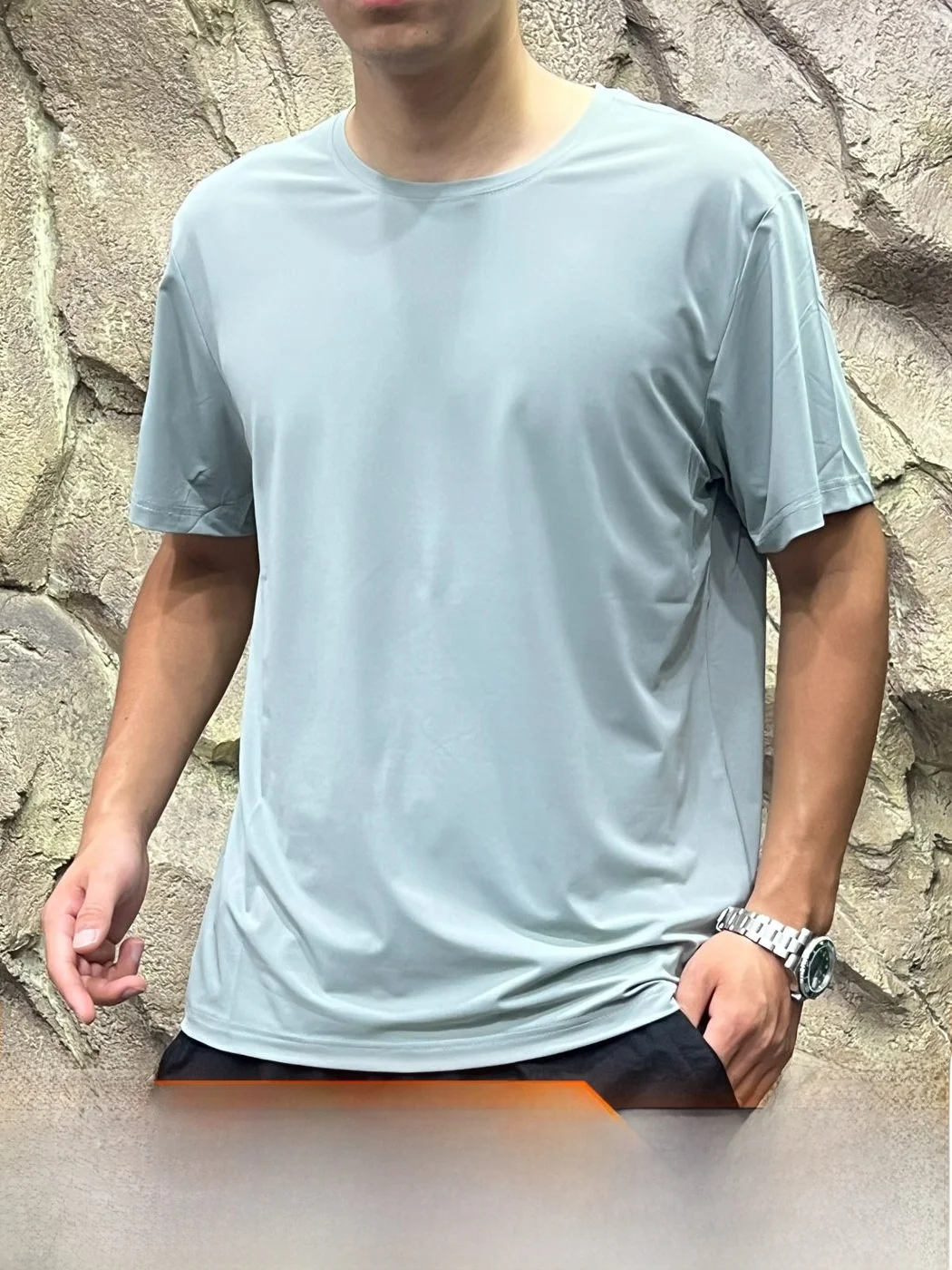 Outdoor High-Quality Ice Silk Men's T-Shirt Quick-Dry Breathable Micro-Pore Structure Cool Sensation Technology Short Sleeve
