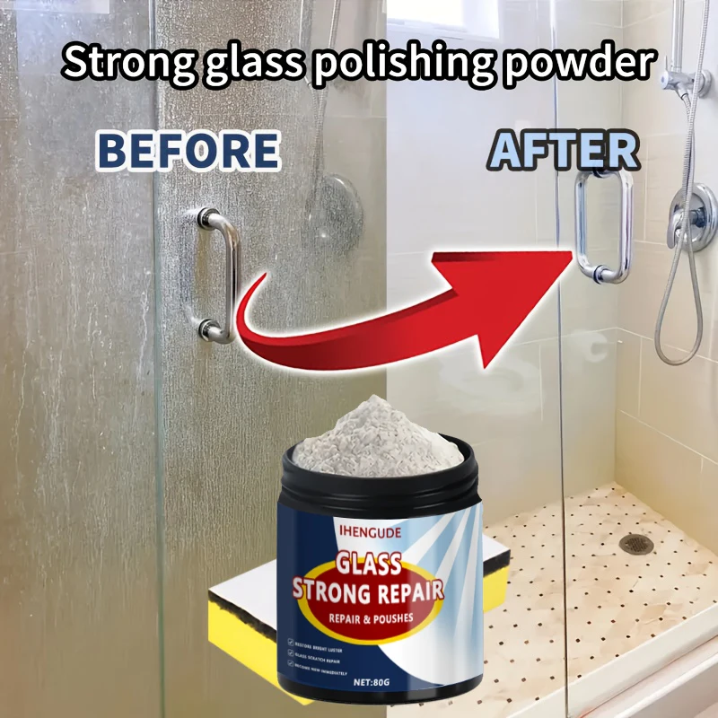 Multi-Purpose Glass Polishing Powder - Powerful Repair and Cleaning Agent Specifically for Car Windows, Mirrors, and Household Glass, Restores Transparency, Removes Scratches and Streaks - Suitable for Tempered Glass, Universal Type
