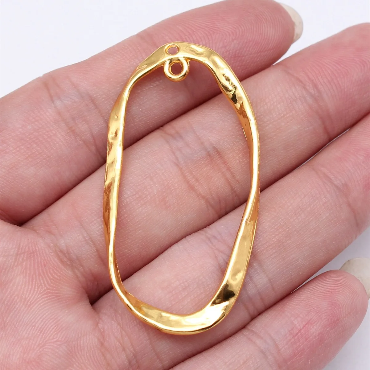 WYSIWYG 10pcs 49x26mm 4 Colors Oval Hoop Twisted Earring Connector Accessory For DIY Jewelry Making Handmade Jewelry Findings