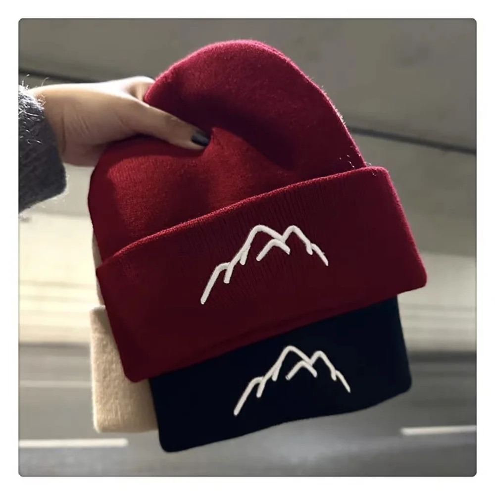 Fashion Solid Color Mountain Head Cap For Unisex Autumn And Winter Ear Protection Cold Prevention Versatile Warm Knitted Hat