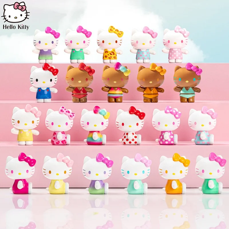 

Новая оригинальная серия Hellokitty Summer Rainbow Candy Mystery Box Kawaii, мини-фигурки, украшение для автомобиля, сумка-сюрприз, детские подарки, игрушки