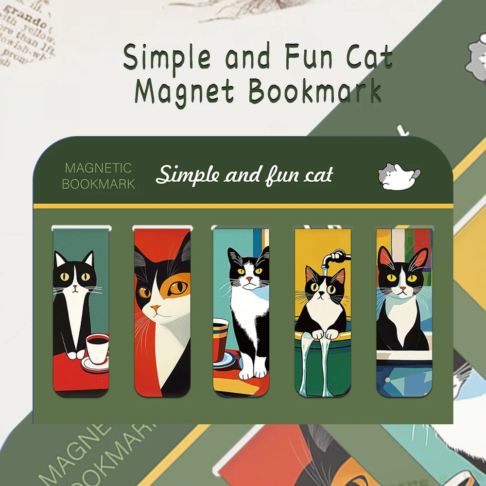 5PCS Neues Produkt Einfache und Spaß Katze Magnetische Lesezeichen Student Lieferungen Bücher Interpage Dekoration Lesezeichen