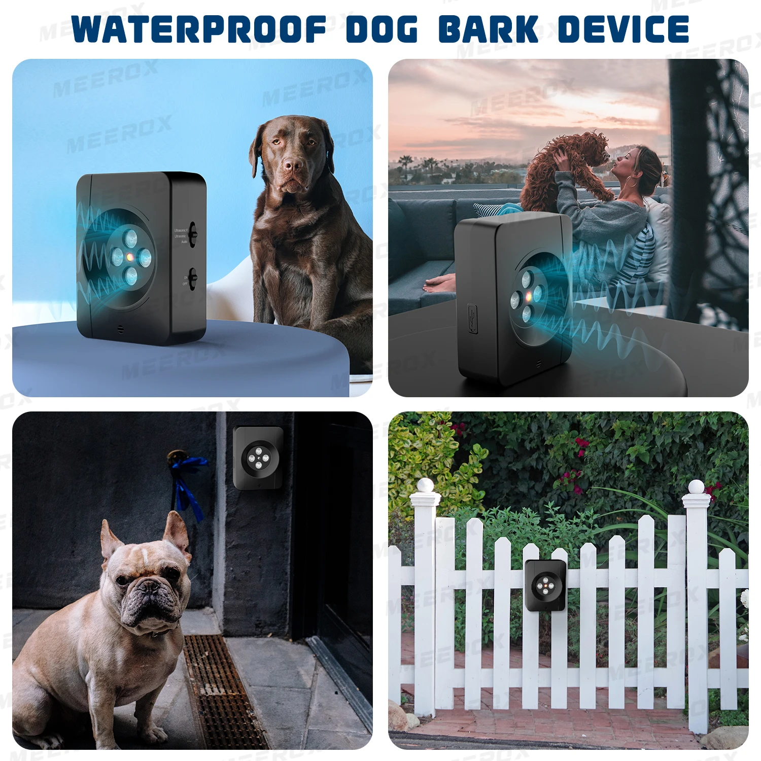 Dispositivo di arresto dell'abbaio ad ultrasuoni dispositivo di guida del cane dispositivo di addestramento per la prevenzione del rumore dispositivo di arresto automatico dell'abbaio del cane USB