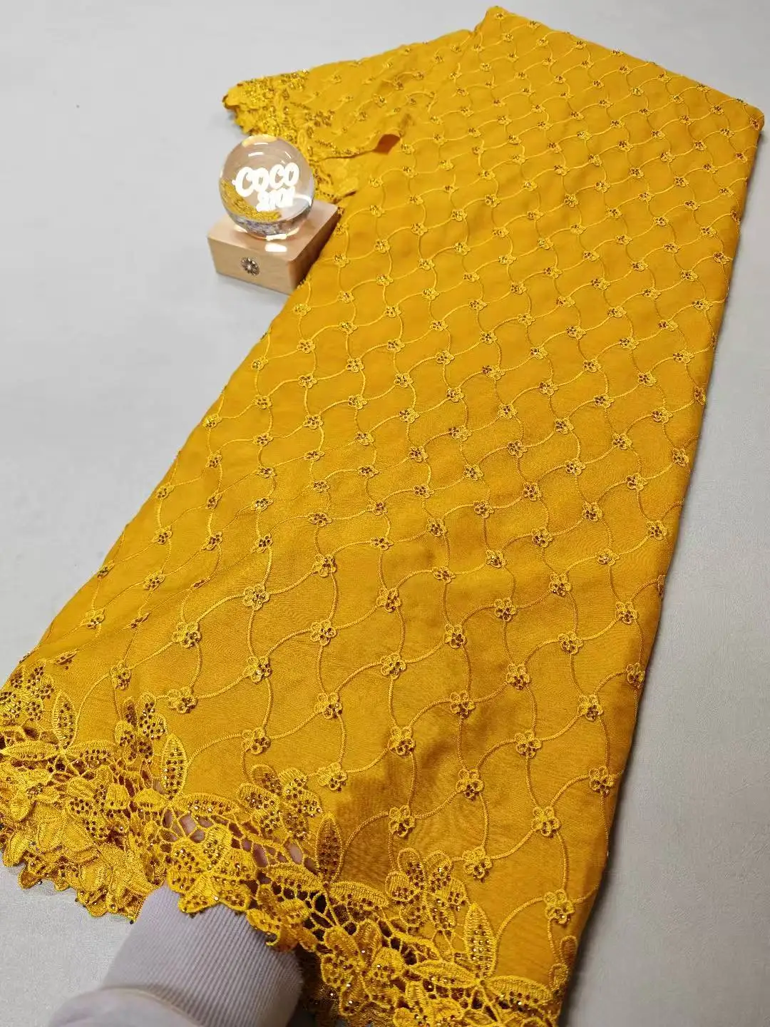 

Nigerian Sequins Tulle High-Quality 2026 Lace Fabric Embroidery African Net Cloth for Prom Dresses Beads 5 Yards XL163