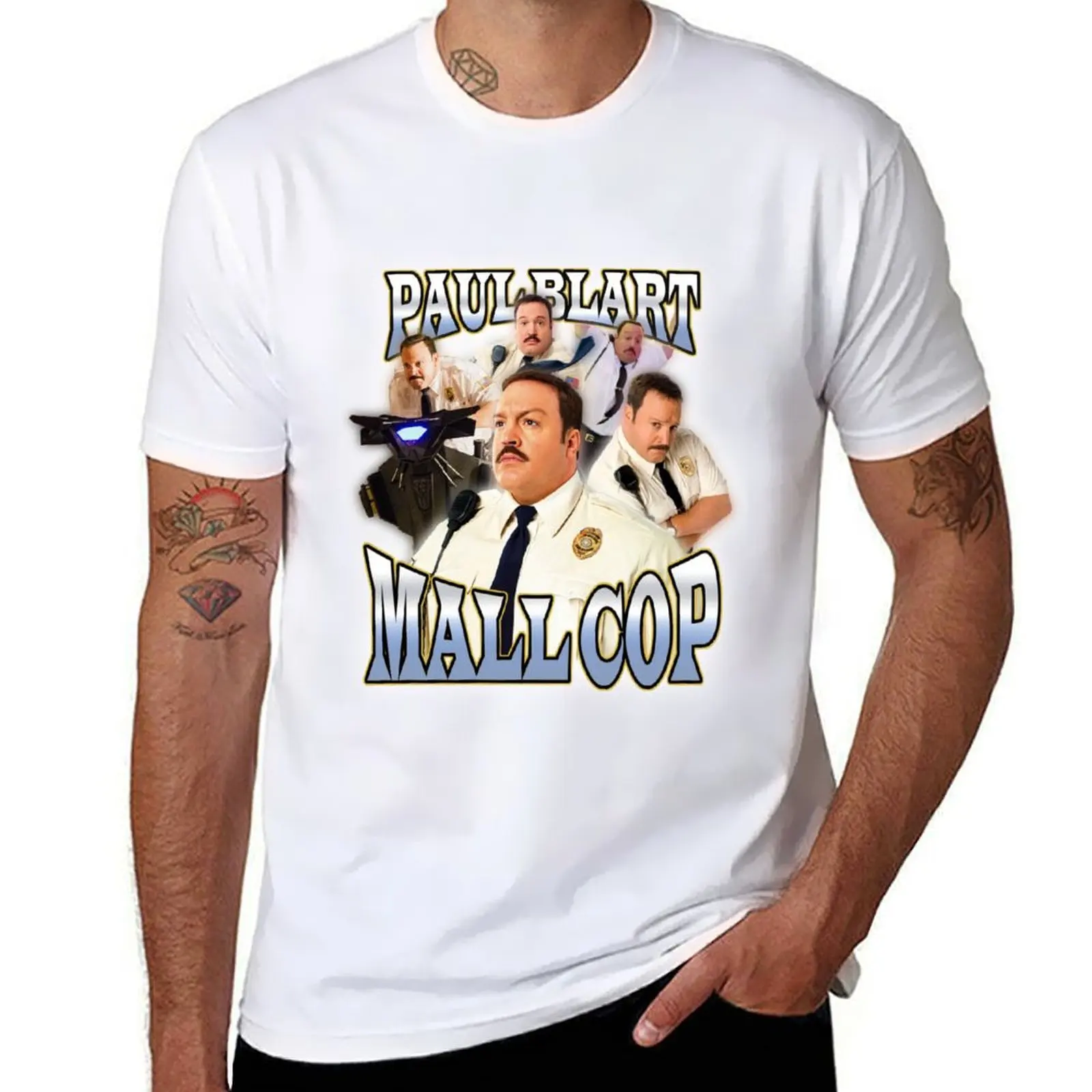 

90s Vintage Tee Paul Blart Mall Cop Funny Tshirt T-Shirt t shirts for man pack white anime t shirts for man T-Shirt
