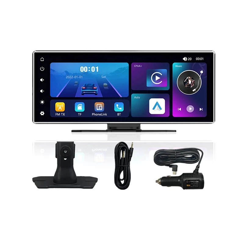 11.26Inch Dash Cam Wireless Carplay & Android Auto Car Wifi GPS Navigation Rear Camera Video Recorder