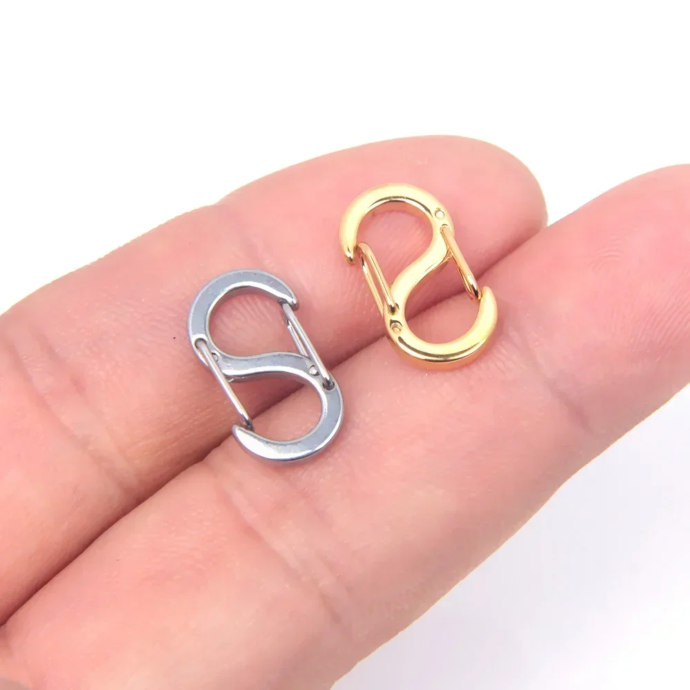 2-5pcs Stainless Steel  Letter S Lobster Clasps Buckle Spring Snap Hook Bag Carabiner Necklace Connectors for DIY Jewelry Making