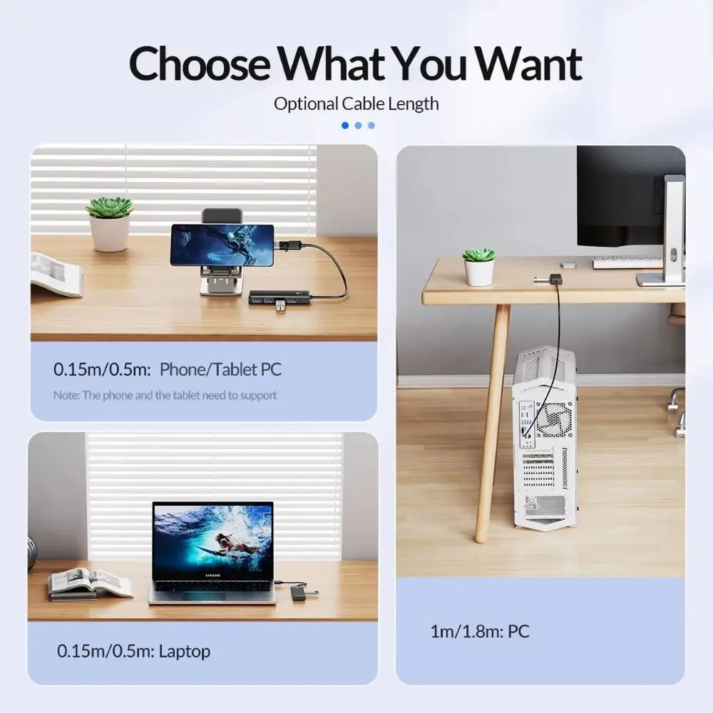 

USB Adapter 4-Pors USB 3.0 Splitter Data Transfer High Speed 4 in 1 USB3.0 HUB Multifunction Connector USB Port Expander