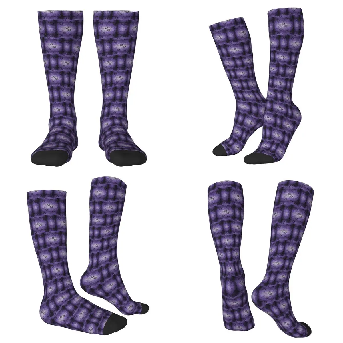 

All Seasons Supernatural Purple Socks Harajuku Sport Middle Tube Socks Soft Casual Stockings for Men Women