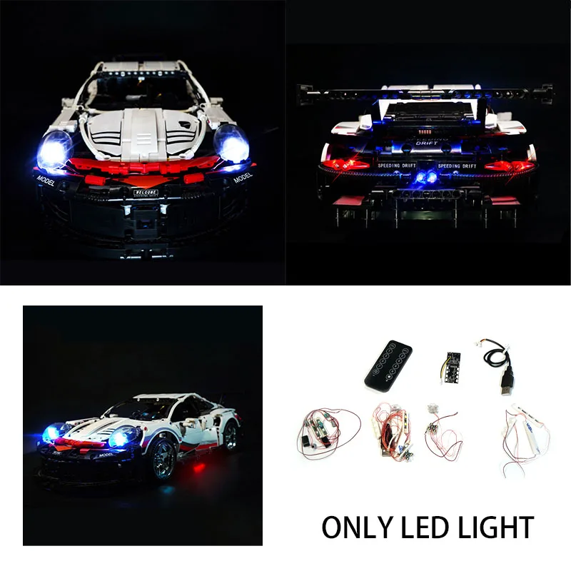 LED Light Kit For LEGO 42096 RSR Technical Car 20097 Lamp DIY Toys Gift (Not Include Building Blocks Bricks Kits Sets Model)