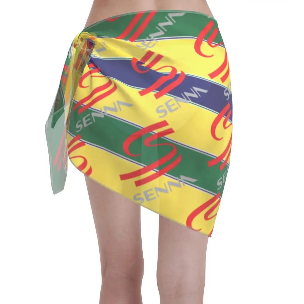 Custom Superhero A-Ayrtons Short Sarongs Swimsuit Beach dress Cool Print Racing Car Bikini Wrap Sheer Cover-up Sarong Beach Wrap
