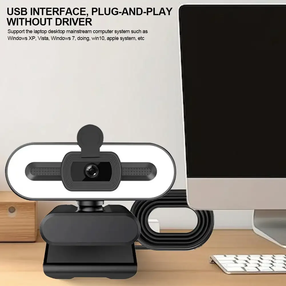 كاميرا ويب محمولة بتركيز تلقائي عالي الدقة 1080P 2K 4K كاميرا ويب للكمبيوتر المحمول كاميرا ويب بث مباشر مرنة مع ميكروفون بث مباشر مع ضوء #5