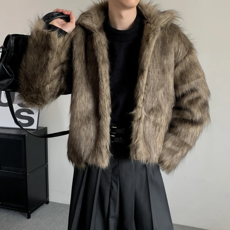 PFNW 2024 New Niche Thick Faxu Fur Short Cotton Jacket For Men And Women Warm High-end Soft Winter Coats Loose Causal 12C1711