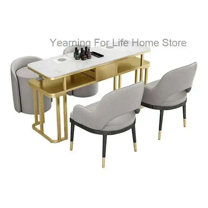 

European Polish Workstation Dust Nail Manicure Table Luxury Nail Table Cabinets Yoocel Tavolo Per Unghie Salon Furniture