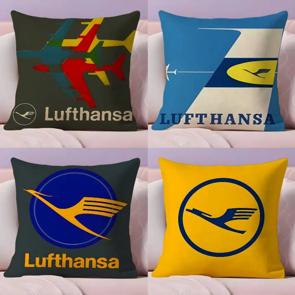 Funda de almohada L-Lufthansa German Airlines, funda de almohada, tela ultrasuave y agradable para la piel, nube como comodidad y cremallera oculta