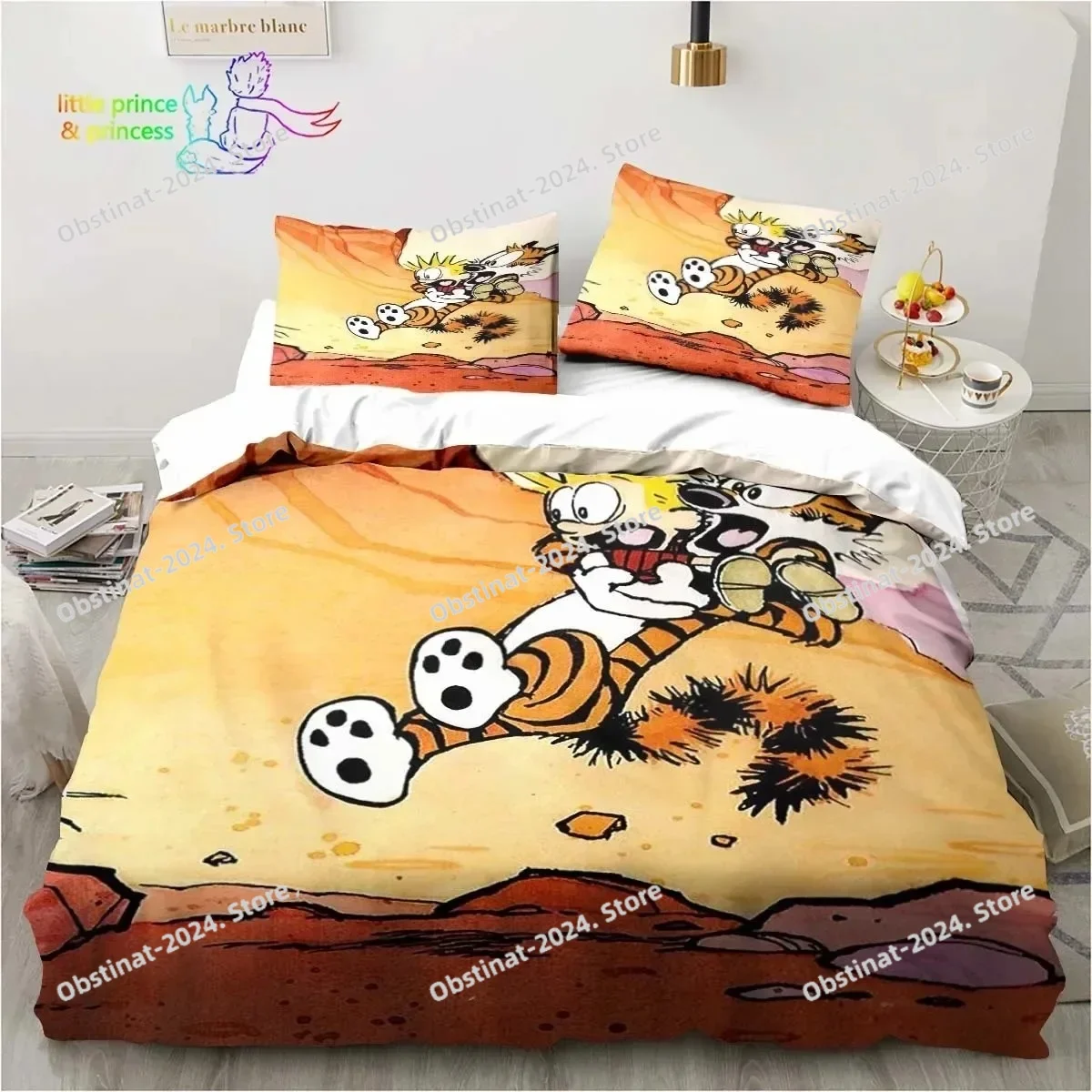 

Calvin Hobbes 3D Bedding Set Printed Bed Set Duvet Cover Sheet Pillowcase Bed Soft Quilt Cover Full Queen King Size Adult Kid