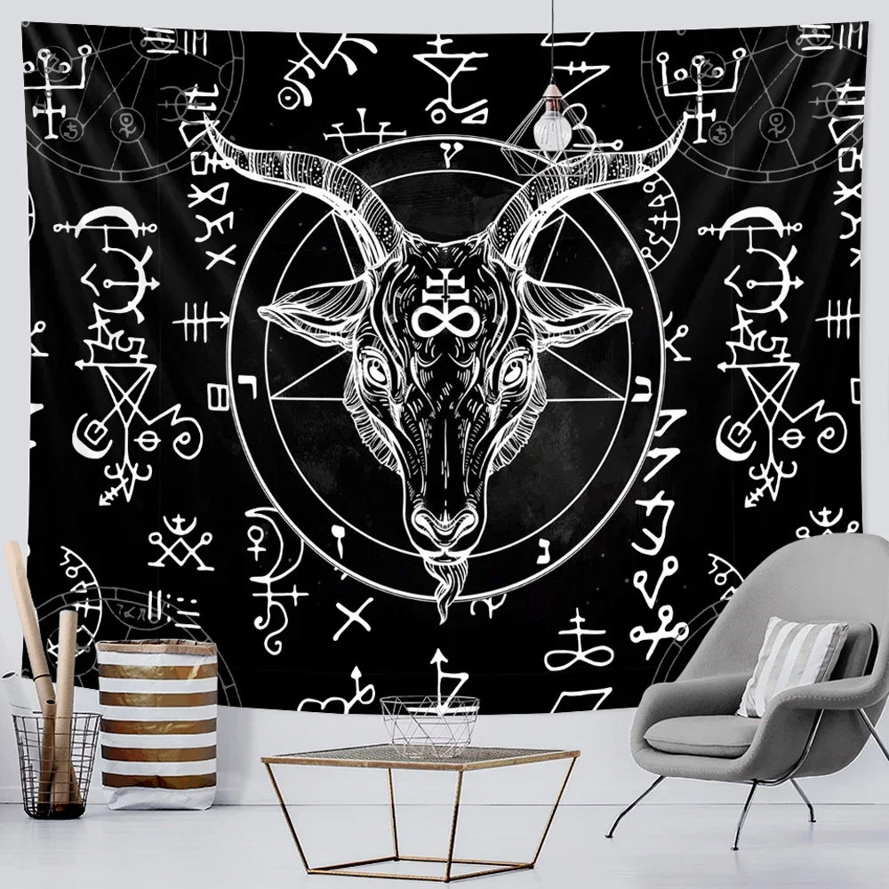 Viking Blood Eagle Tapestry Mysterious Viking Meditation Psychedelic Rune Art Hanging Tapestry Home Decoration Yoga Mat