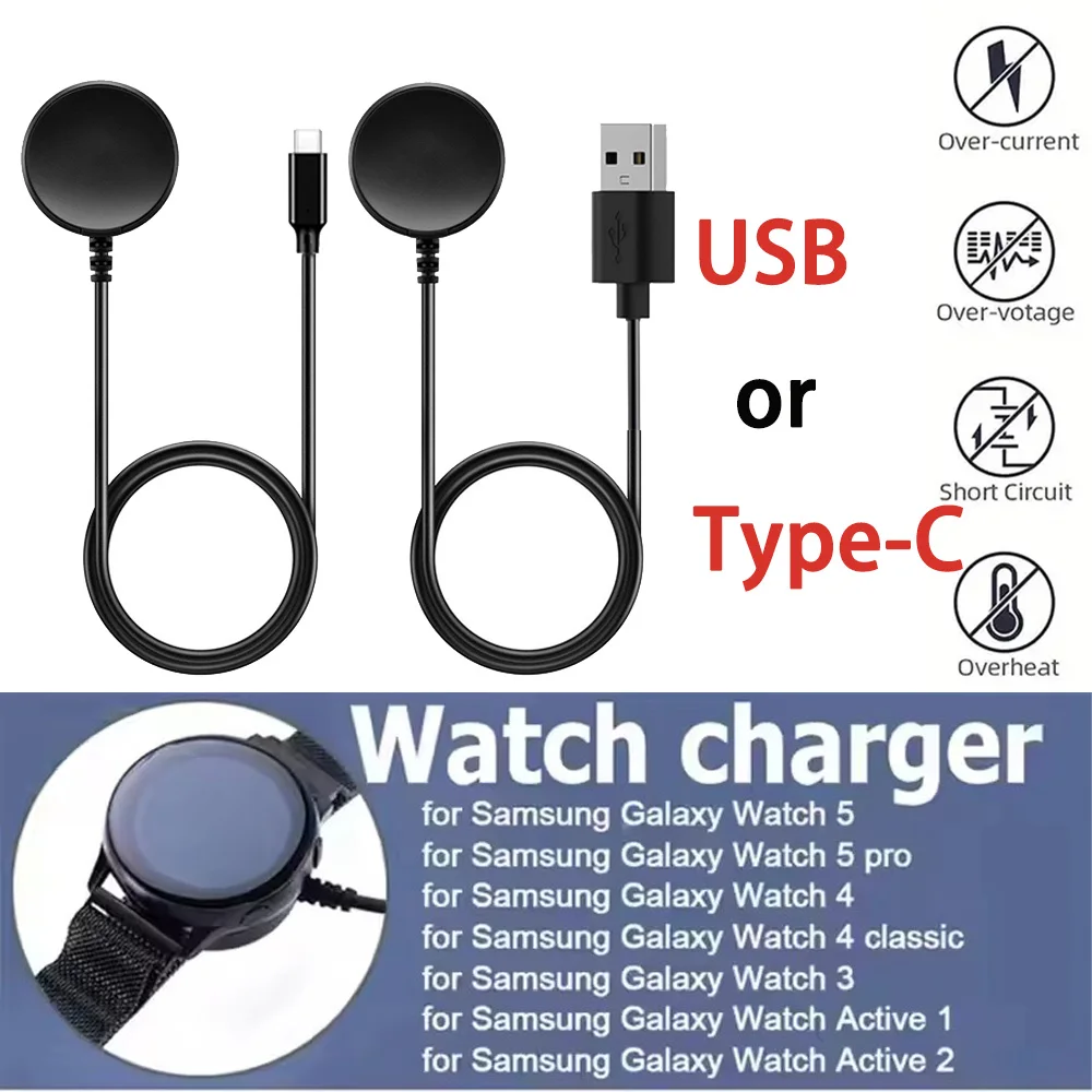 Portable Magnetic Watch Wireless Charger Cable For Samsung Galaxy Watch 8 7 6 5pro 5 4 3 Active 2  Fast Charging Dock Station
