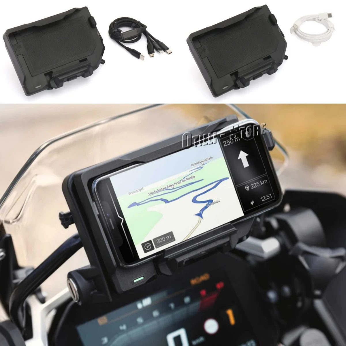 

Для BMW All S1000RR S1000XR F900XR F900R C400X C400GT R1250RT R1250RS Мотоцикл USB Беспроводная зарядка Телефон Навигационный кронштейн