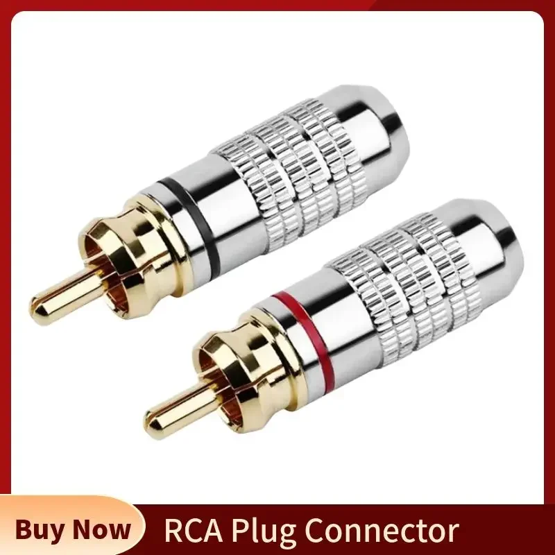 RCA Connector Plug Audio Jack Male Headphone Consumer Electronics Soldering 6.3mm Digital AV Cable Speaker Terminal Gold Plated