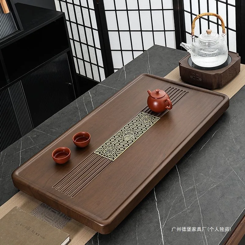 Integrated tea tray Whole bamboo with drainage living room Household kung fu tea set tray