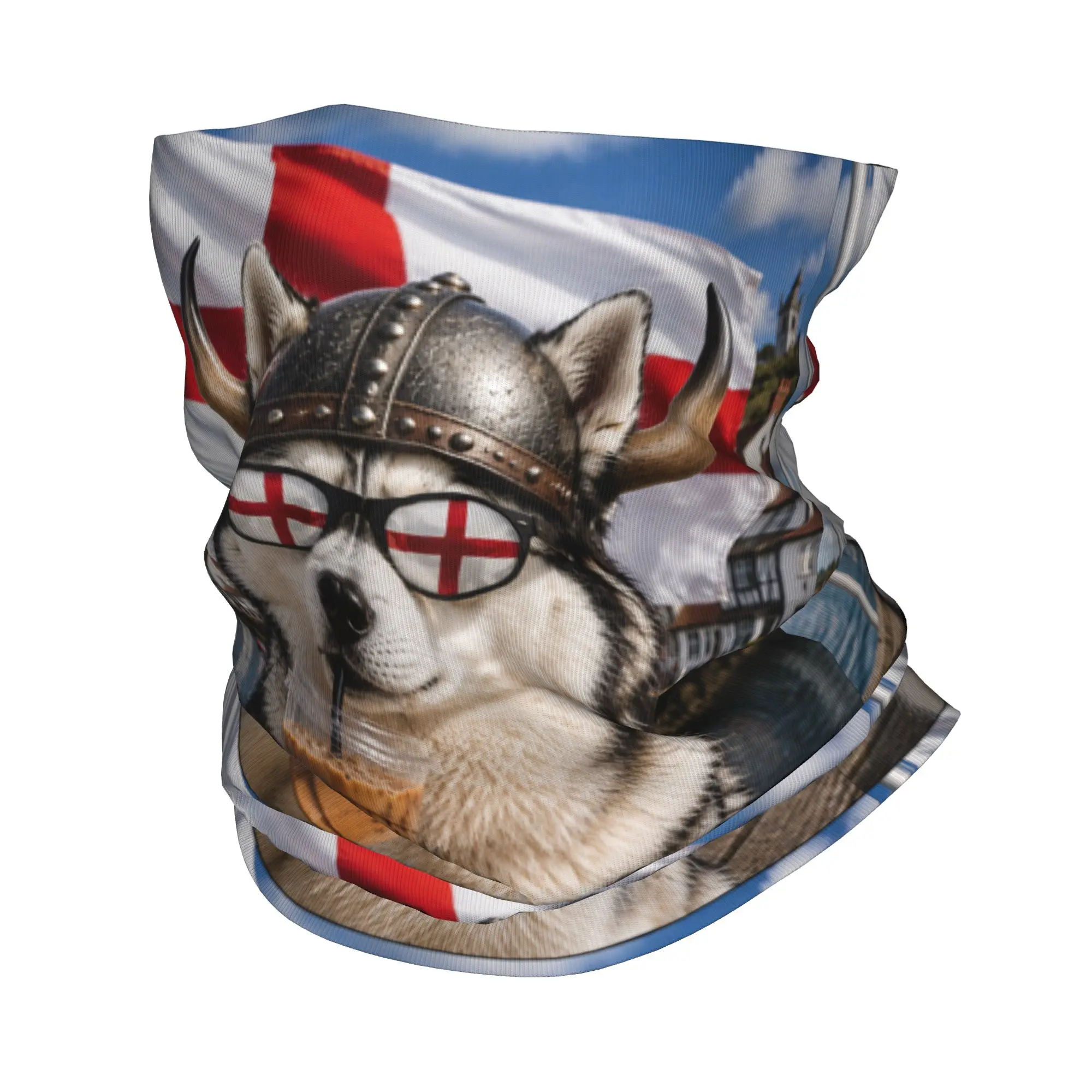 Funny England Flag Proud English Norway Ro Dog Iced Coffee Balaclava Camping Tactical Mask Men Cycling Mask Breathable Scarves