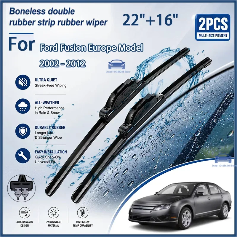 

22"+16" Front Wiper Blades For Ford Fusion Europe 2002-2012 Windshield Replacement P