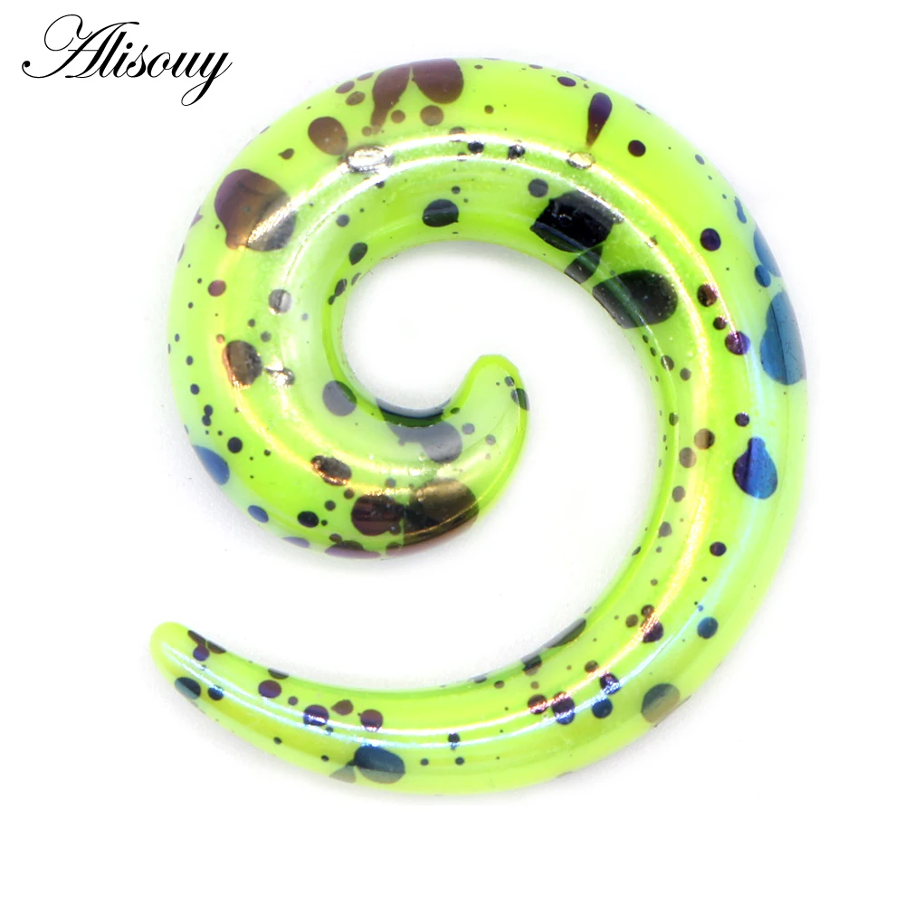 2PCS Acrylic Ear Spiral Plugs Earring Gauges Punk Acrylic Taper Expander Plug Tunnel Piercings Stretcher Kits Body JewelryRing