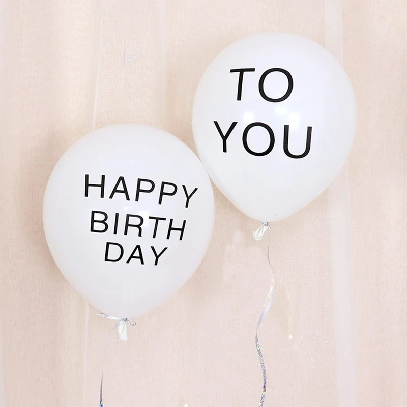 

10/20/30pcs 10inch Happy Birthday To You Letter Latex Balloons White Happy Birthday Balloon Baby Shower Birthday Party Decor