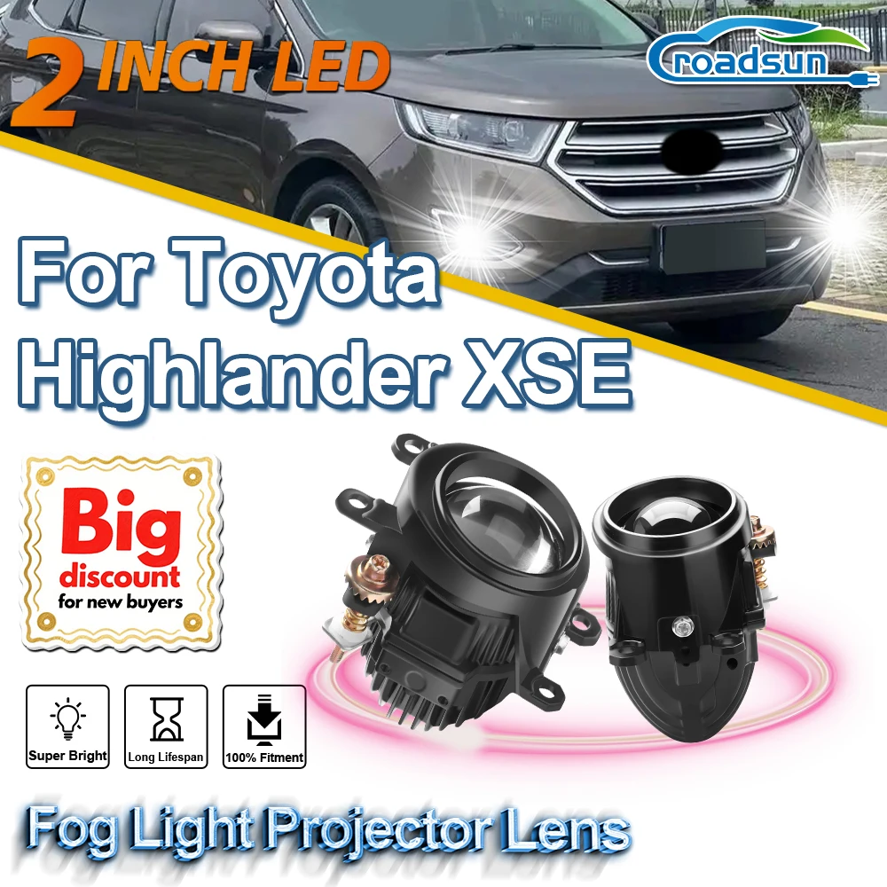 

ROADSUN 2.0 Inch Bi LED Mini PTF Fog Light Projector Lens Assembly LED Fog Lamp Bulb Car Accessories For Toyota Highlander XSE