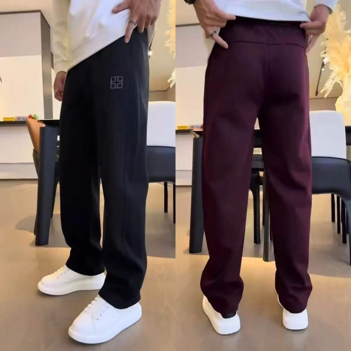 

Men's Casual Straight Leg Sweatpants Warm Outerwear Faionable Autumn Winter High Street Sports Trousers Youth Faion