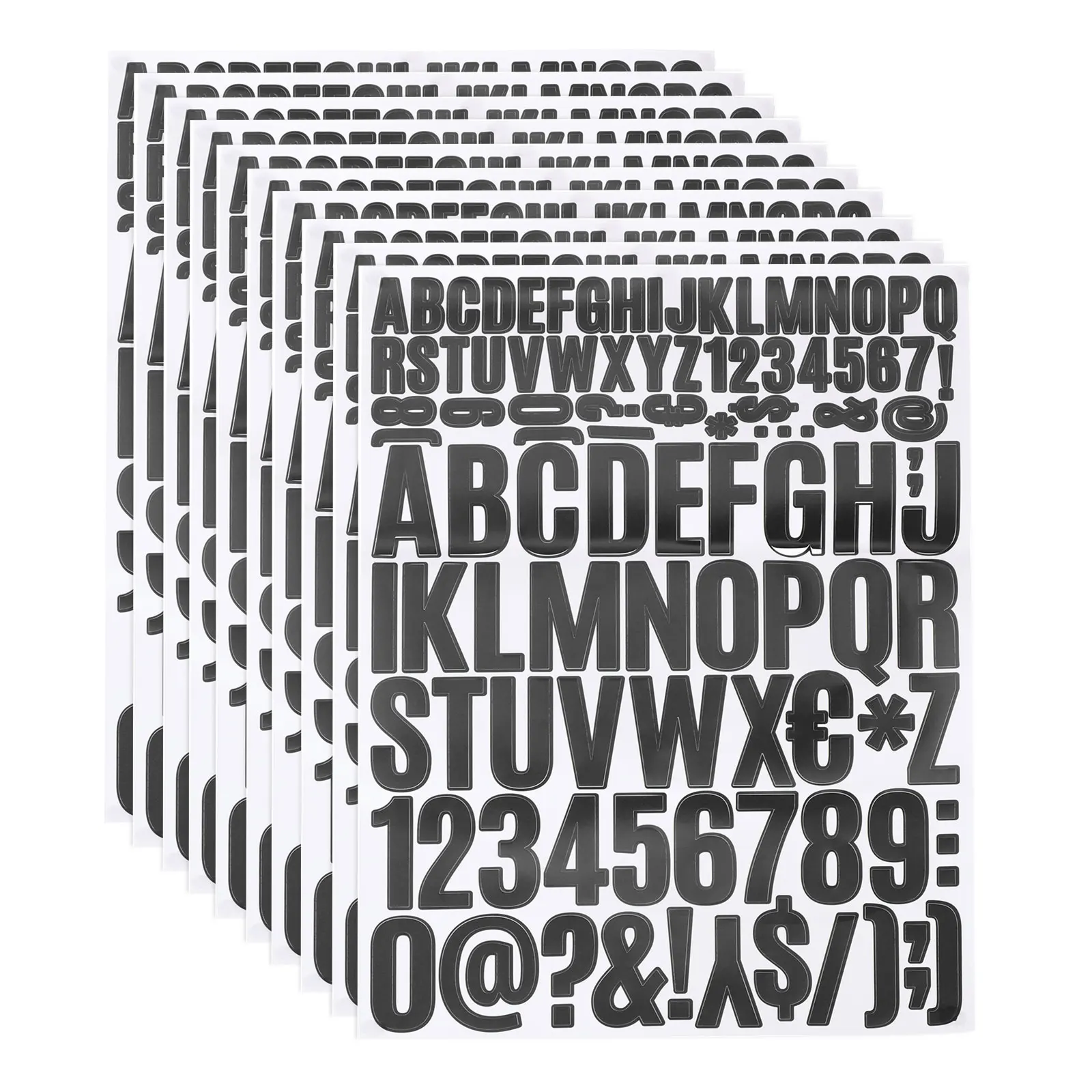 810Pcs/10Sheets Vinyl Letter Stickers 1.5 Inch Self-Adhesive Vinyl Alphabet Number Stickers for DIY Gift Cards Notebook Decals