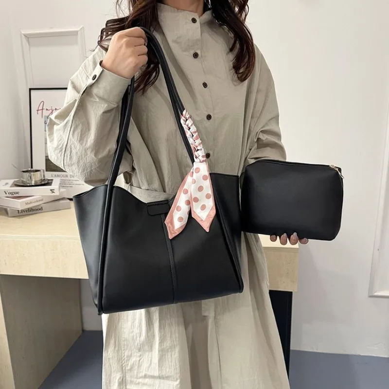 CEEKAY Damen-Tragetasche, cremeweiß, weiches PU-Leder, große Schulterhandtasche mit Schal-Detail und Beutel-Set, für den täglichen Pendelverkehr, lässig – Detail 14