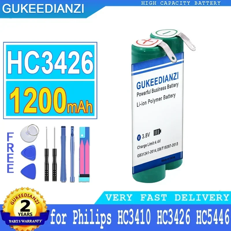 1200mAh Hair Clipper Battery for Philips HC3410 HC3426 HC5446 HC5447 HC5450 BT9290 QC5130 Electric Shaver, HC3426