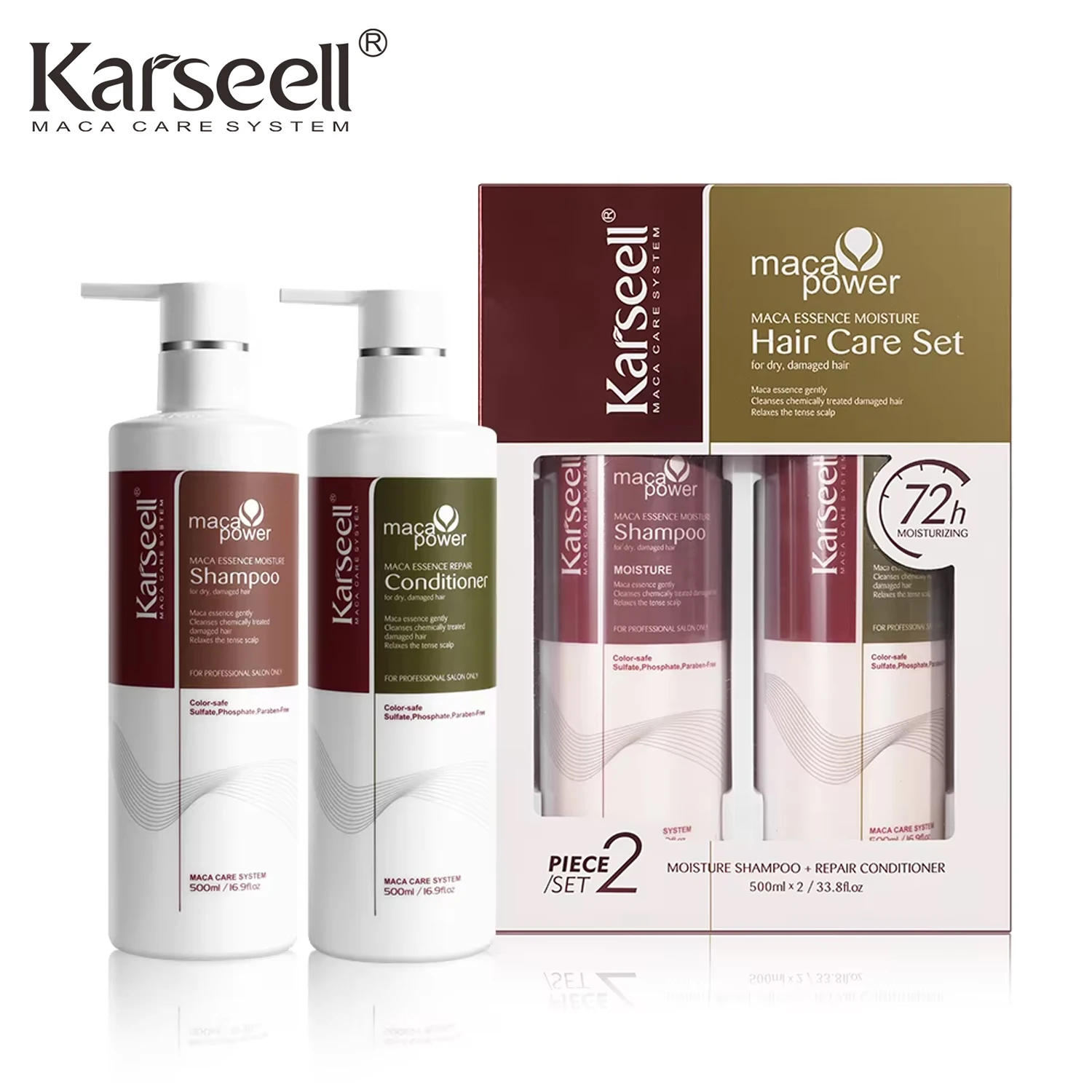 

Karseell Collagen Hair Treatment Repair Conditioning, Shampoo and Conditioner Set for Dry Damaged Hair All Hair Types