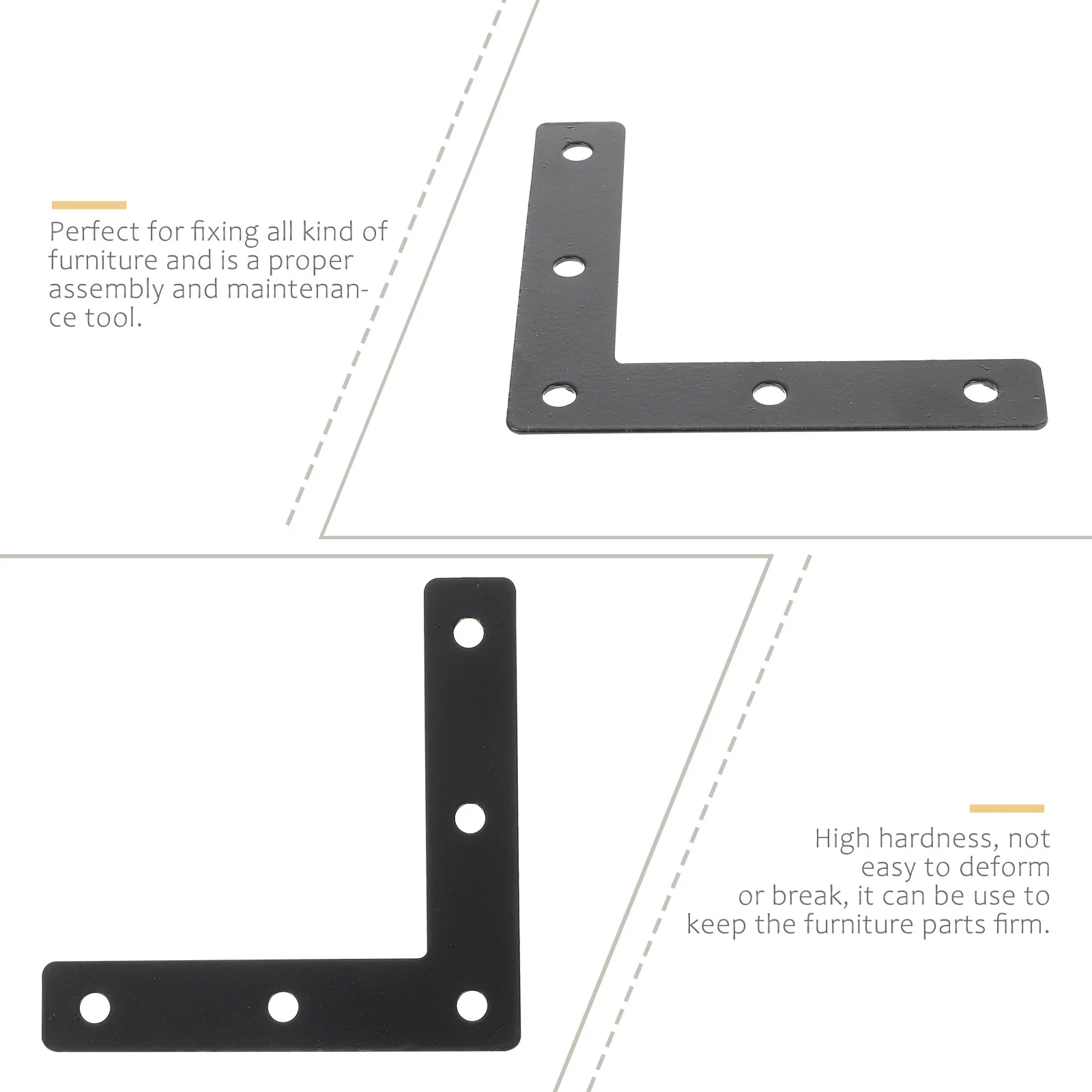 Suporte de prateleira tipo l, 20 peças, ângulo reto, suporte de canto, alta capacidade de carga, fácil de usar, acessório de móveis