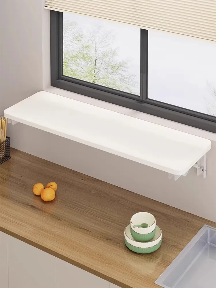 Fold-Out Wall Kitchen Shelf Window Sill Extender Plate Board Kitchen Organization Storage Extend Countertop Space
