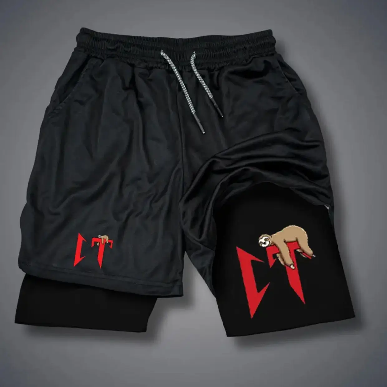 

Summer 2-in-1 Workout Running Quick-drying Sweatpants Sports Fitness Shorts Men's Pockets with Mobile Phones Basketball Pants