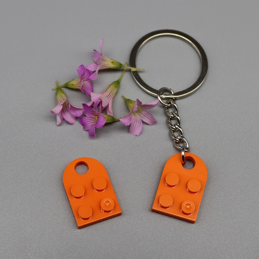 3176  DIY Heart Key Ring Necklace Toys for Children Coupling Plate 2x3 with Rounded End and Pin Hole MOC  Building Block Brick