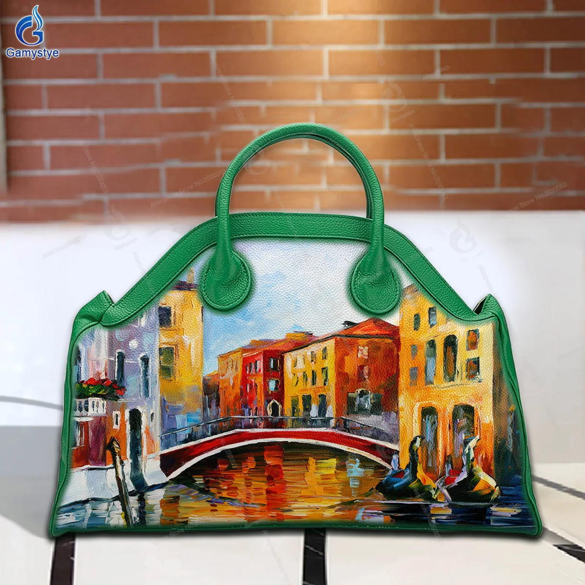 

Women Bags Top-Handle Arch Bridge and River Surface Bags Cross Body Bags Bolsas Marcas Hand Make art Fashion Customize Handbags