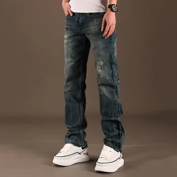 ฤดูร้อนกางเกงพิมพ์กางเกงยีนส์ผู้ชายทํางานชายกางเกงคาวบอยล้างDenim Harajukuสบายๆสไตล์ 2024 Trend Designer Xs