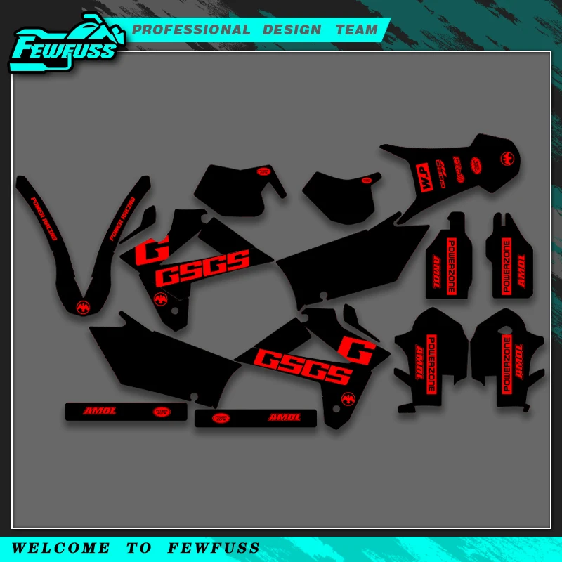 

Fewfuss For Gas Gas GASGAS EC 125 200 250 300 450 2007 2008 2009 Full Graphics Decals Stickers Motorcycle Background Custom Name